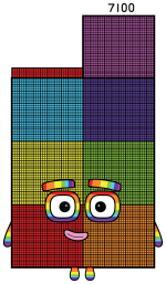 Numberblock 7100 Stepped Giant 🔢🌈✨ Colored Example