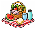  Picnic Basket with Nice Foods for a Cozy Lunch🧺🍉🥪 Colored Example