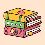 Pile of 3 Cute & Cozy Books  📚💕🌸 Colored Example