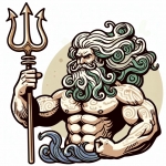 Greek God Poseidon with Trident 💪🌊 Colored Example