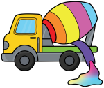 Powerful Cement Mixer Truck 🚛🏗️🛠️ Colored Example
