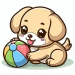 Puppy Playing a Ball 🐾⚽🐶 Colored Example