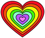 Rainbow Heart with Layered Bands 🌈💖❤️ Colored Example