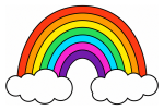 Rainbow with Clouds and Arcs of Color 🌈🌤️ Colored Example