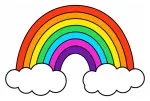 Rainbow with Clouds and Arcs of Color 🌈🌤️ Colored Example