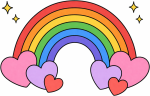 Rainbow with Hearts and Sparkles 🌈💖✨ Colored Example