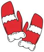 Red and White Winter Mittens 🧤🧣❄️ Colored Example
