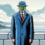 Painting The Son of Man by René Magritte 1964 🍏🎨 Colored Example