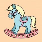 Cute Rocking Horse 🐴🎠✨ Colored Example
