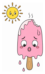 Sad Melting Popsicle under the Sun 🍦☀️😢 Colored Example