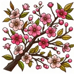 Sakura Blossom 🌸🌿🌳 Colored Example