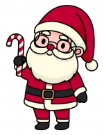 Santa with Glasses Holding Candy Cane 🎅🍬 Colored Example