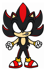 Shadow the Hedgehog Ready for Action with Red Quills 🦔💥 Colored Example
