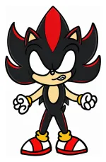 Shadow the Hedgehog Ready for Action with Red Quills 🦔💥 Colored Example