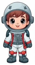 Boy Dressed as Astronaut 🚀🌌👨‍🚀 Colored Example