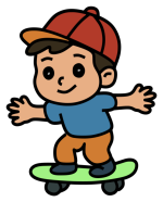 Skateboarding Kid with a Smile 😄🛹😊 Colored Example