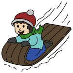 Sledding Child with Red Hat ❄️😊🏂 Colored Example