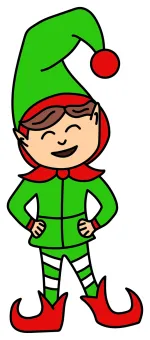 Smiling Christmas Elf 🎄🎅🎁 Colored Example