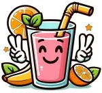 Smoothie Happy Showing Peace Sign both Hands 🍹🎉✌️ Colored Example