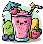 Smoothie with Pear Mango and Berries 🍐🥭🥤 Colored Example