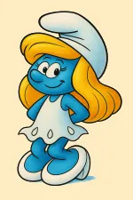 Smurfette with Long Hair and White Dress 🧙‍♀️🌟💖 Colored Example