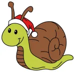 Cute Snail in a Santa Hat 🐌🎅🎄 Colored Example