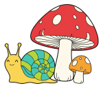 Adorable Snail with Mushroom in the Forest 🐌🍄🌿 Colored Example