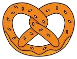 Soft Pretzel with Salt Loops – Classic Snack 🥨🧂😋 Colored Example