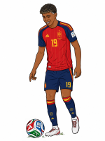 Spanish Soccer Player Inspired by Lamine Yamal World Cup 🇪🇸⚽🏆 Colored Example