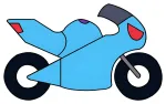 A Sleek Motorcycle with an Aerodynamic Design and Windshield 🏍️💨🛣️ Colored Example