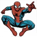 Spiderman Jumping Shooting Web with Thwip Hand Gesture 🕷️🕸️ Colored Example