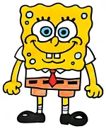 SpongeBob SquarePants with a Red Tie and Big Smile 🧽😊 Colored Example