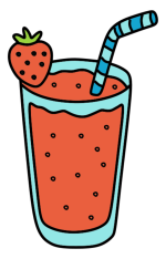 Strawberry Smoothie with Fresh Fruit 🍓🥤🍹 Colored Example