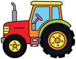 Sturdy Farm Tractor 🚜🌾🚜 Colored Example