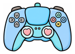 Supercute Gaming Controller with Hearts 🎮💖✨ Colored Example