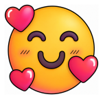 Smiling Face with Three Hearts 🥰❤️✨ Colored Example