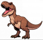 T-Rex Dinosaur Standing Roaring 🦖🗣️🌋 Colored Example