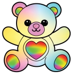 Teddy Bear with Heart Belly, Open Arms, and a Cute Friendly Expression 🧸❤️ Colored Example