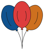 Three Colorful Balloons Floating in the Sky 🎈🌈🎉 Colored Example