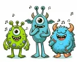 Three Monsters Singing a Song 🎶👹 Colored Example