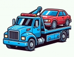Tow Truck with Car 🚛🚗🛣️ Colored Example