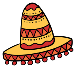 Traditional Mexican Sombrero with Colorful Patterns 🧢🌮🎉 Colored Example