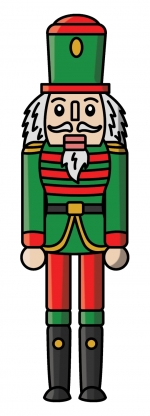 Traditional Christmas Nutcracker Soldier in Uniform 🎄🤴 Colored Example