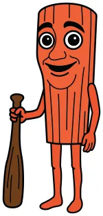 Tung Tung Sahur Wooden Figure with Baseball Bat ⚾️😊 Colored Example