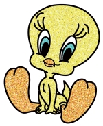 Cute Tweety Bird Sitting Down with Big Eyes and Adorable Expression 🐥👀🎬💛 Colored Example