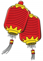 Two Chinese Lanterns 🏮✨🎆🕯️ Colored Example