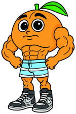 Udin Din Din Dun, the Muscle-Bound Orange 🍊💪🎶 Colored Example