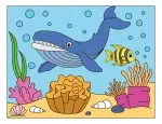 Whale and Fish in a Colorful Underwater Coral Scene 🐋🐠🌊🐚 Colored Example