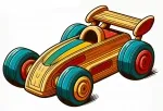 Wooden Toy Race Car 🏎️🌟 Colored Example