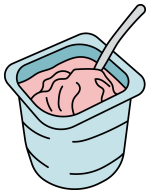 Yogurt Cup with Spoon and Topping 🍓🥣🥄 Colored Example